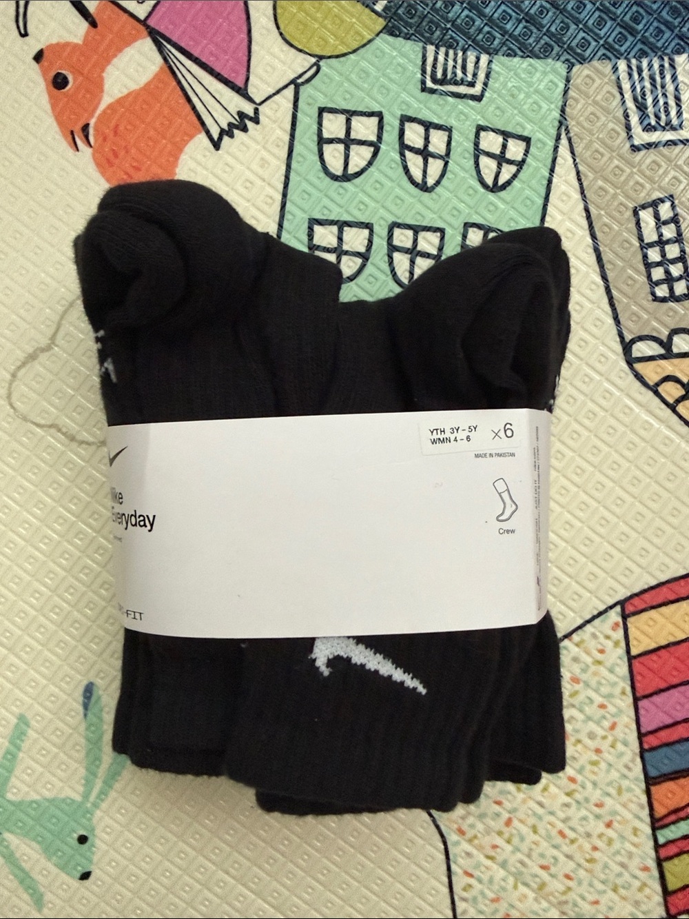 NWT! Nike Black Crew Socks - 6 Pack
